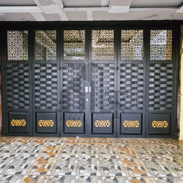 Pintu lipat laser cutting dan railing kaca bogor jawa barat